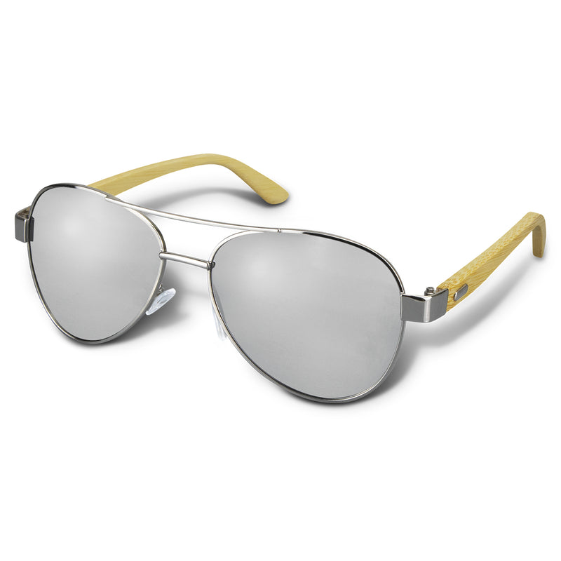 Trends 120338 Aviator Mirror Lens Sunglasses - Bamboo – Silver