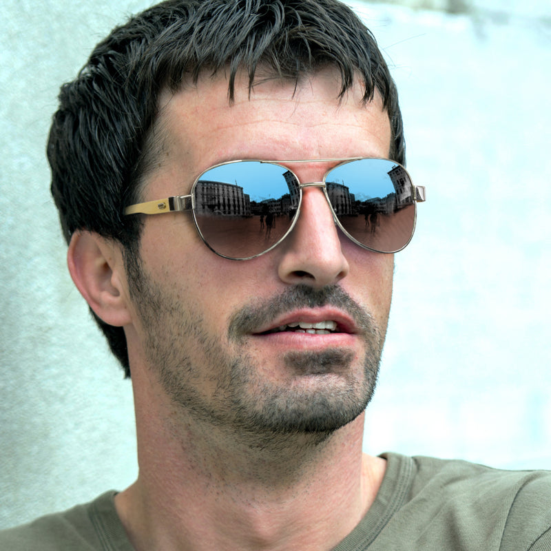Trends 120338 Aviator Mirror Lens Sunglasses - Bamboo – Feature
