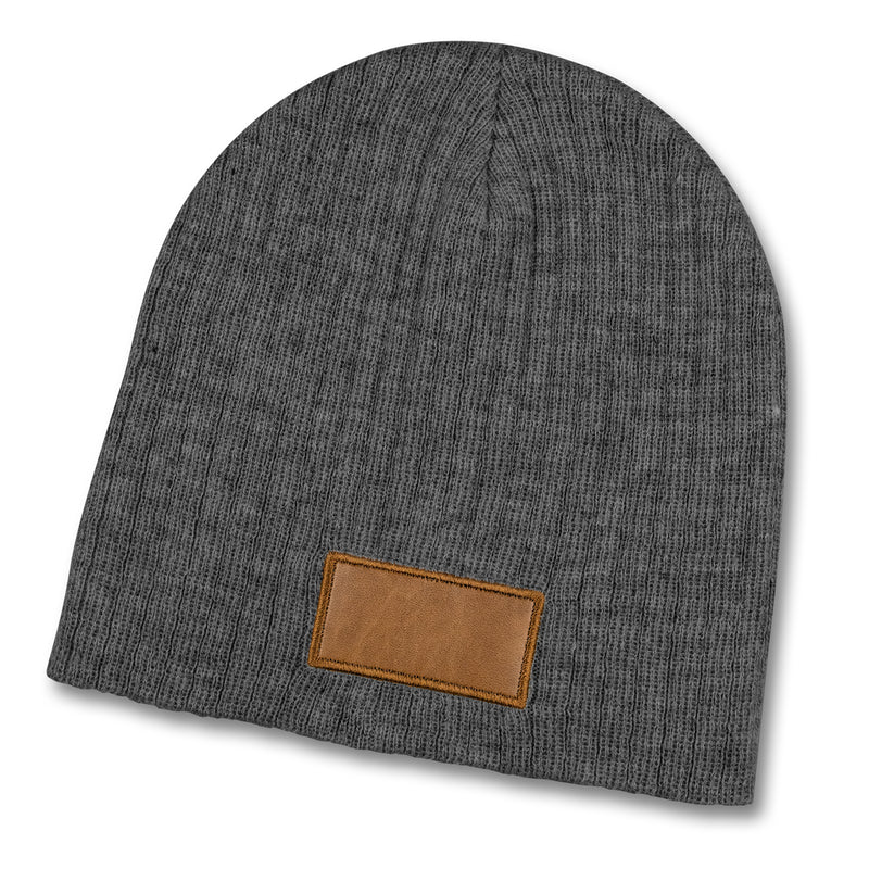 Trends 120950 Nebraska Heather Cable Knit Beanie With Patch – Charcoal/Brown