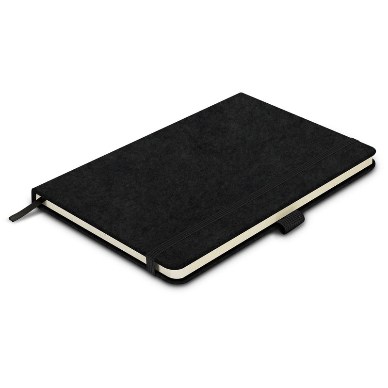 Trends 121842 RPET Felt Hard Cover Notebook – Black - Front