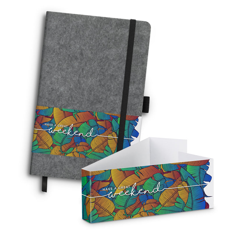 Trends 121842 RPET Felt Hard Cover Notebook – Belly Band