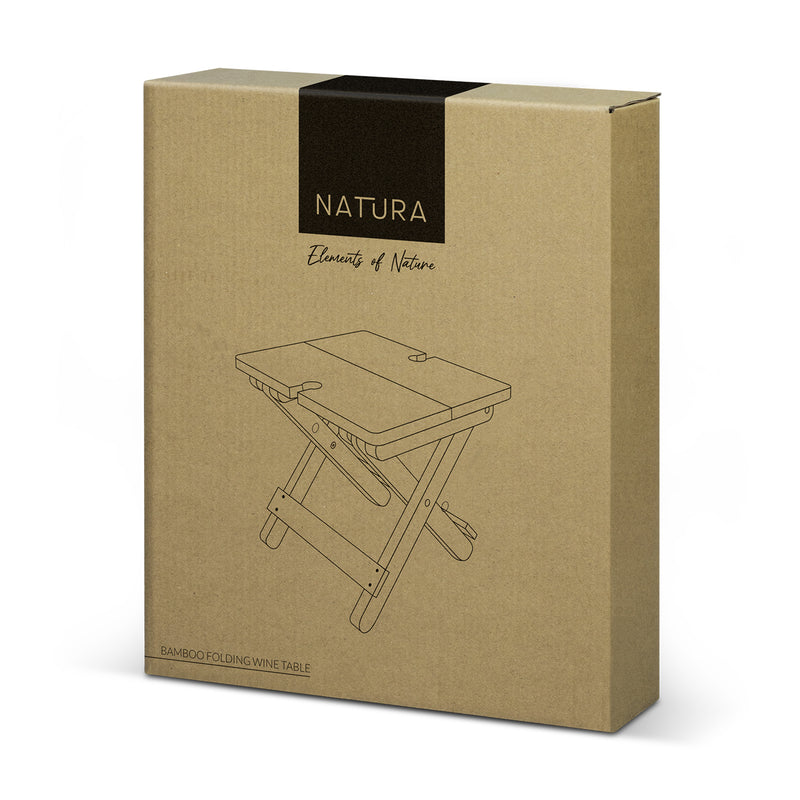 Trends 122273 NATURA Bamboo Folding Wine Table – Gift Box