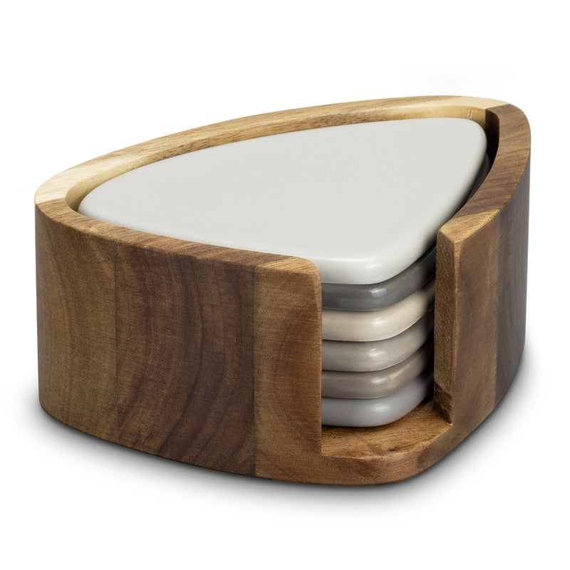 Trends 122314 Keepsake Pebble Coaster Set – Natural/Grey
