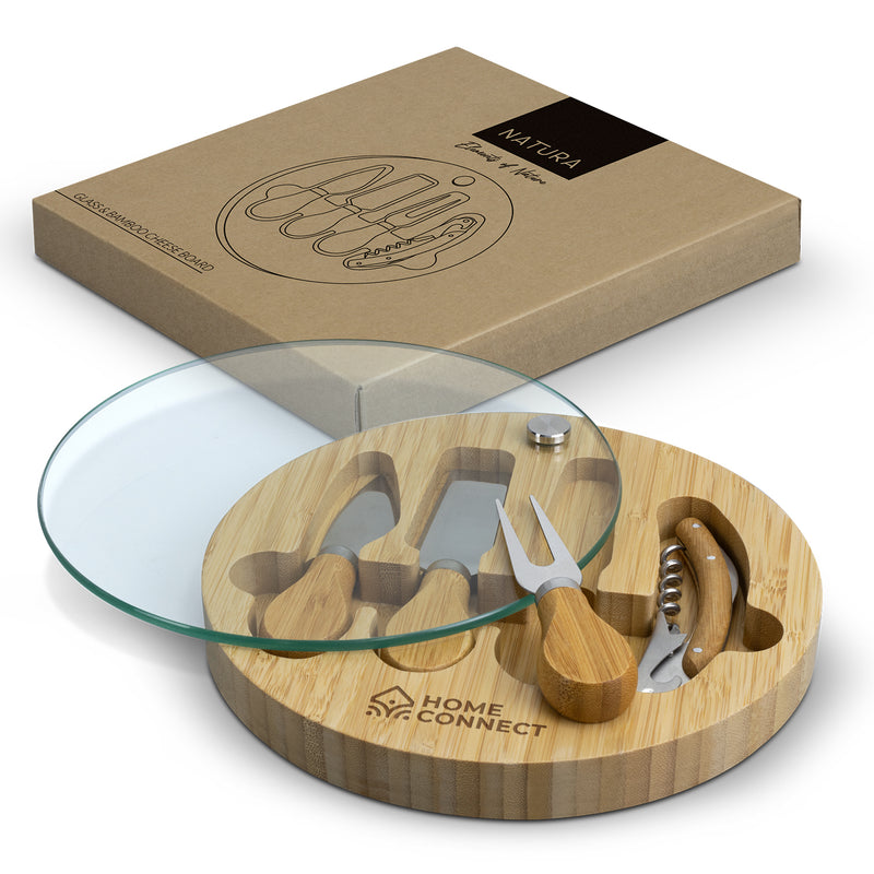 Trends 122342 NATURA Glass & Bamboo Cheese Board