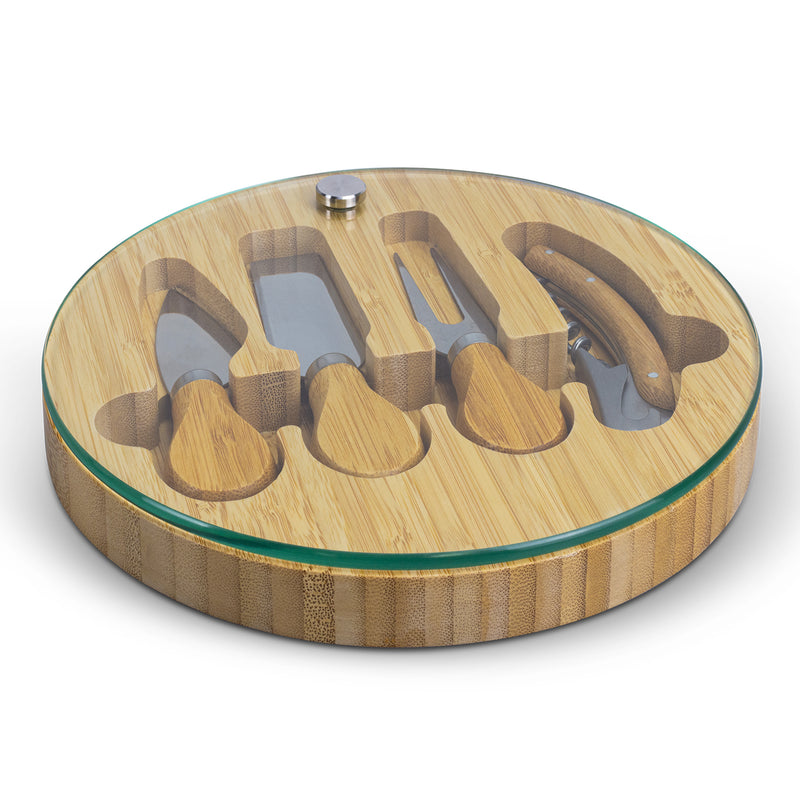 Trends 122342 NATURA Glass & Bamboo Cheese Board – Closed