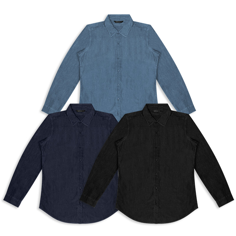 Trends 123609 TRENDSWEAR Chester Men's Denim Shirt – Colour Range