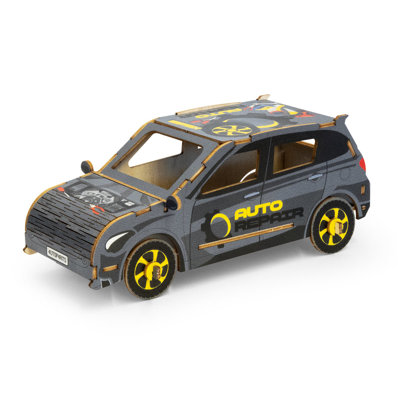 Trends 124028 BRANDCRAFT Hatchback Car Wooden Model – Left Side