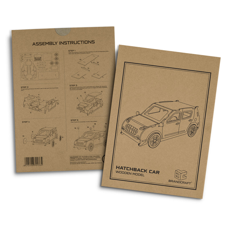 Trends 124028 BRANDCRAFT Hatchback Car Wooden Model – Sleeve