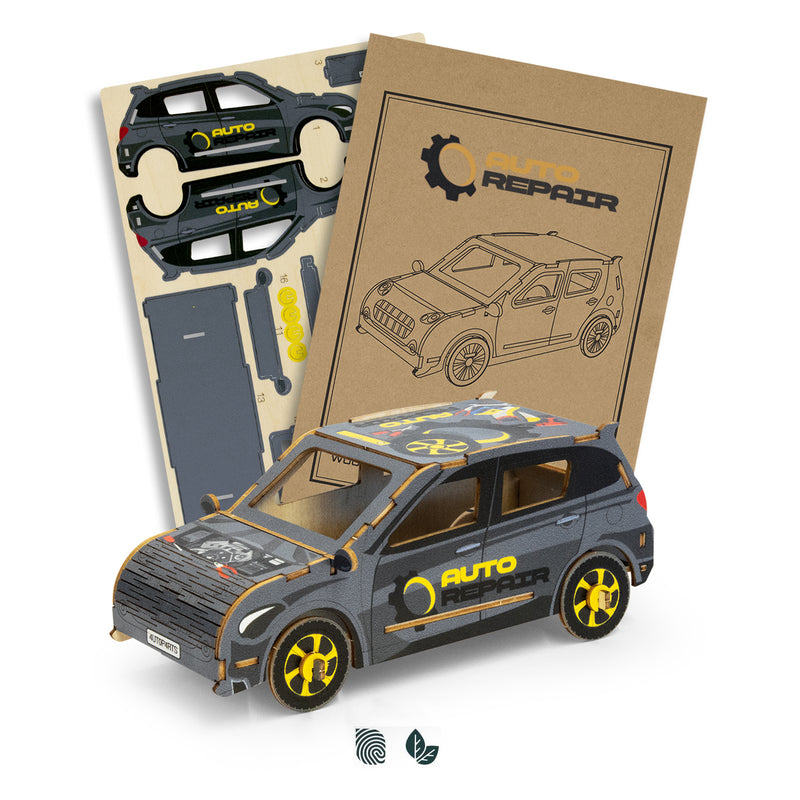 Trends 124028 BRANDCRAFT Hatchback Car Wooden Model – Impact Aware