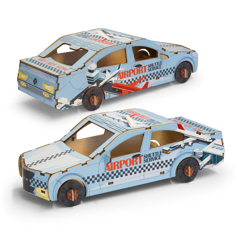 Trends 124030 BRANDCRAFT Sedan Car Wooden Model – Assembled