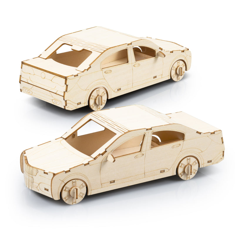 Trends 124030 BRANDCRAFT Sedan Car Wooden Model – Assembled Unbranded