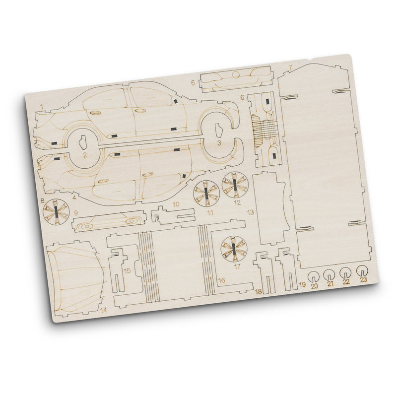 Trends 124030 BRANDCRAFT Sedan Car Wooden Model – Flat Sheet