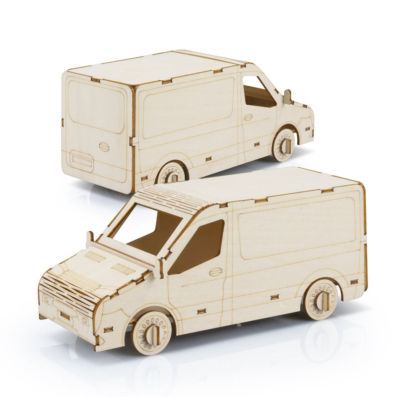 Trends 124031 BRANDCRAFT Van Wooden Model – Assembled Unbranded