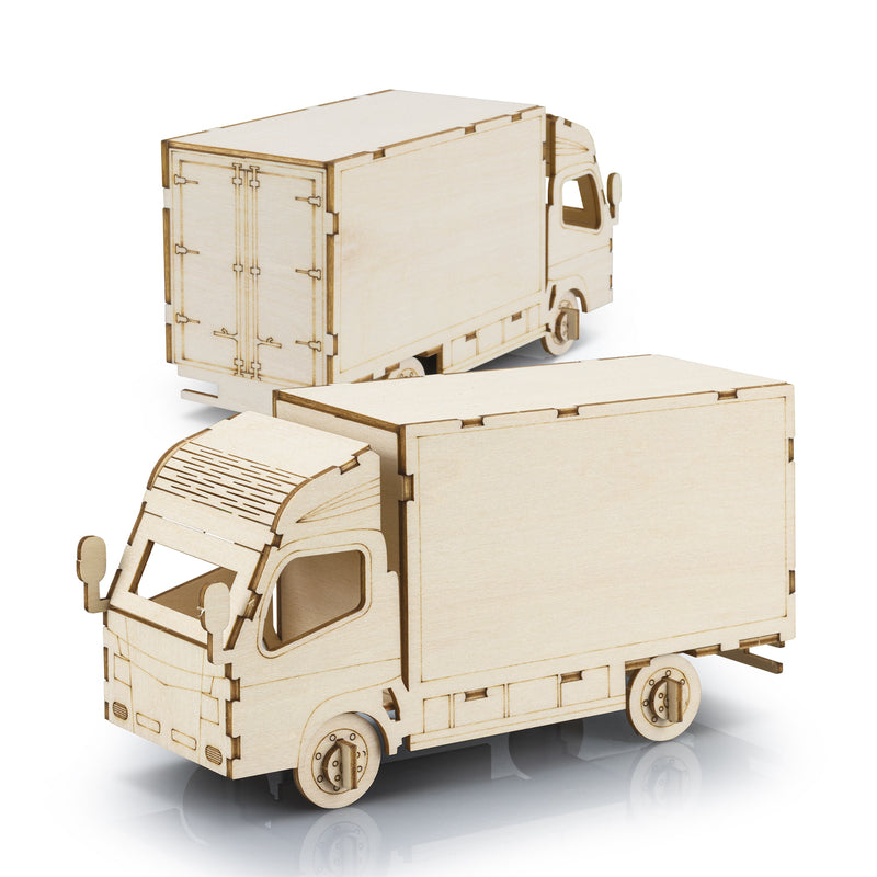 Trends 124032 BRANDCRAFT Small Truck Wooden Model – Assembled Unbranded