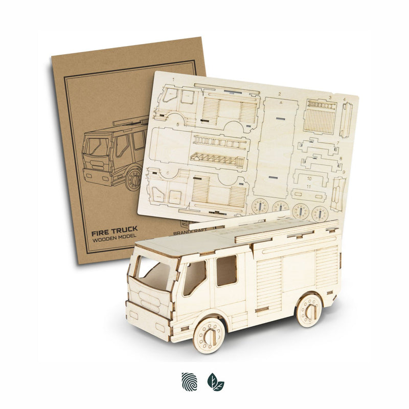 Trends 124034 BRANDCRAFT Fire Truck Wooden Model – Impact Aware