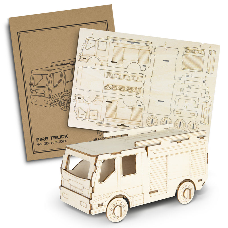 Trends 124034 BRANDCRAFT Fire Truck Wooden Model