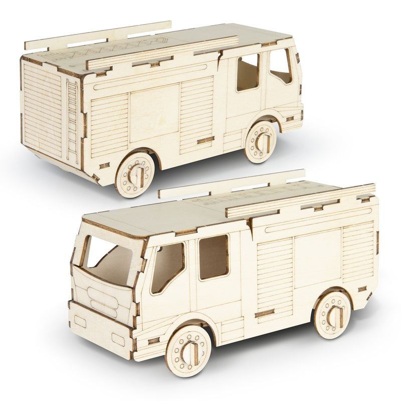 Trends 124034 BRANDCRAFT Fire Truck Wooden Model – Assembled