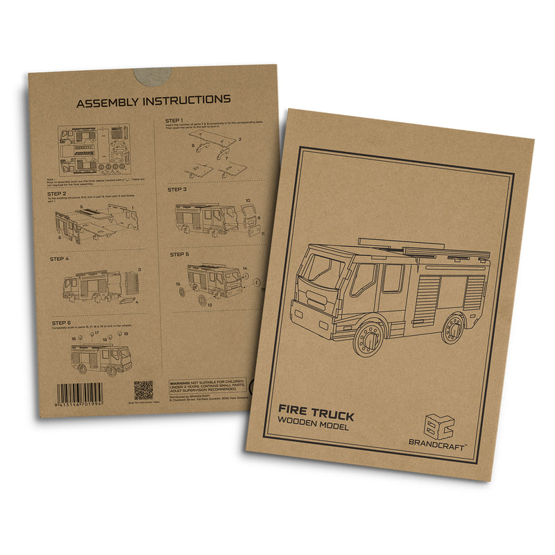Trends 124034 BRANDCRAFT Fire Truck Wooden Model – Sleeve
