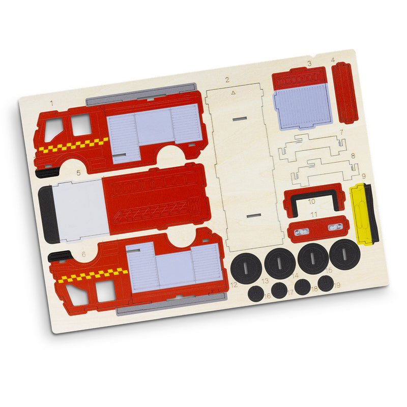 Trends 124034 BRANDCRAFT Fire Truck Wooden Model – Direct Digital