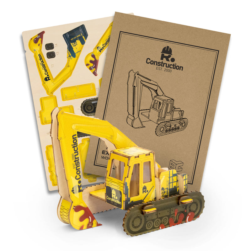 Trends 124035 BRANDCRAFT Excavator Wooden Model