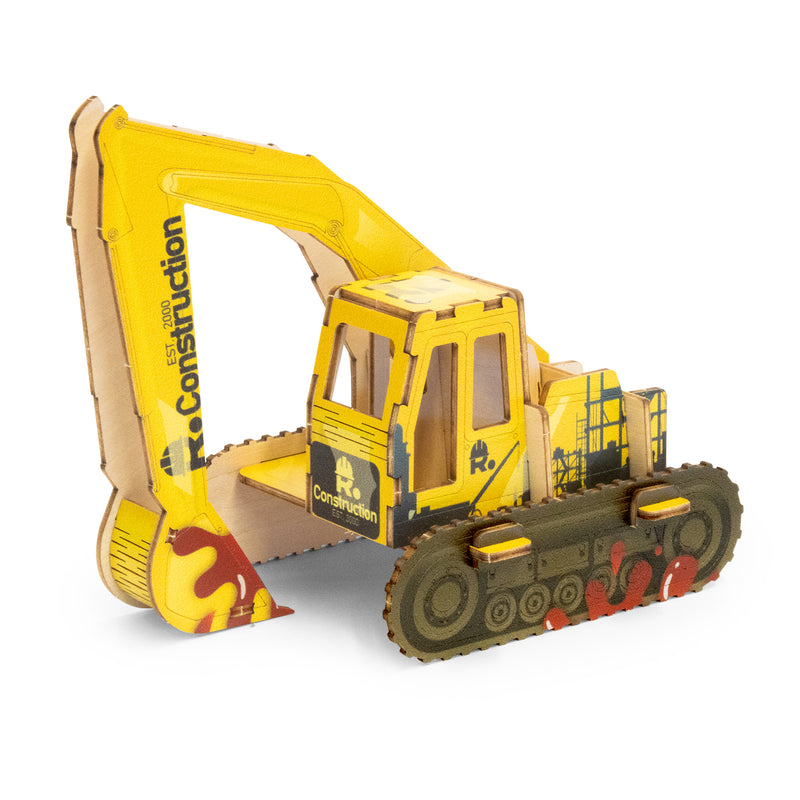 Trends 124035 BRANDCRAFT Excavator Wooden Model – Left Side