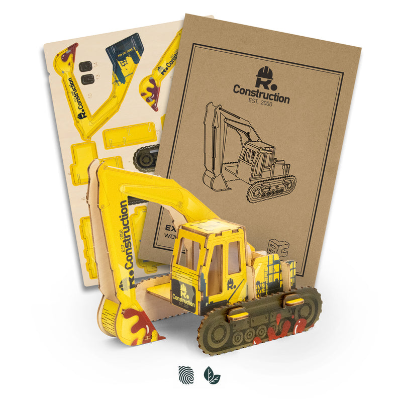Trends 124035 BRANDCRAFT Excavator Wooden Model – Impact Aware