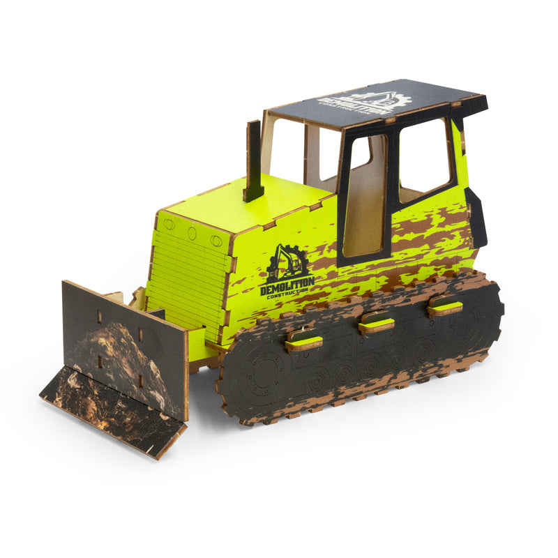 Trends 124036 BRANDCRAFT Bulldozer Wooden Model – Left Side