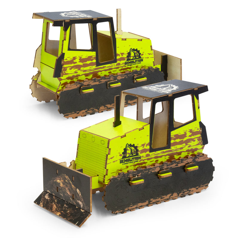 Trends 124036 BRANDCRAFT Bulldozer Wooden Model – Assembled