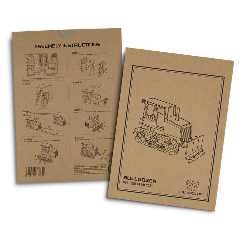 Trends 124036 BRANDCRAFT Bulldozer Wooden Model – Sleeve