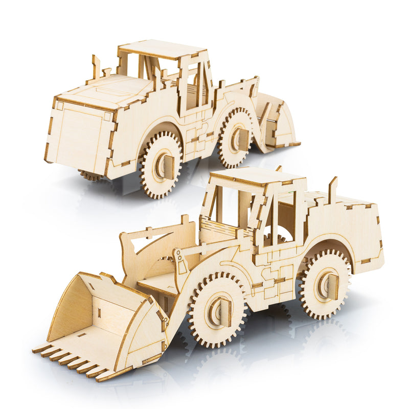 Trends 124037 BRANDCRAFT Wheel Loader Wooden Model – Assembled Unbranded