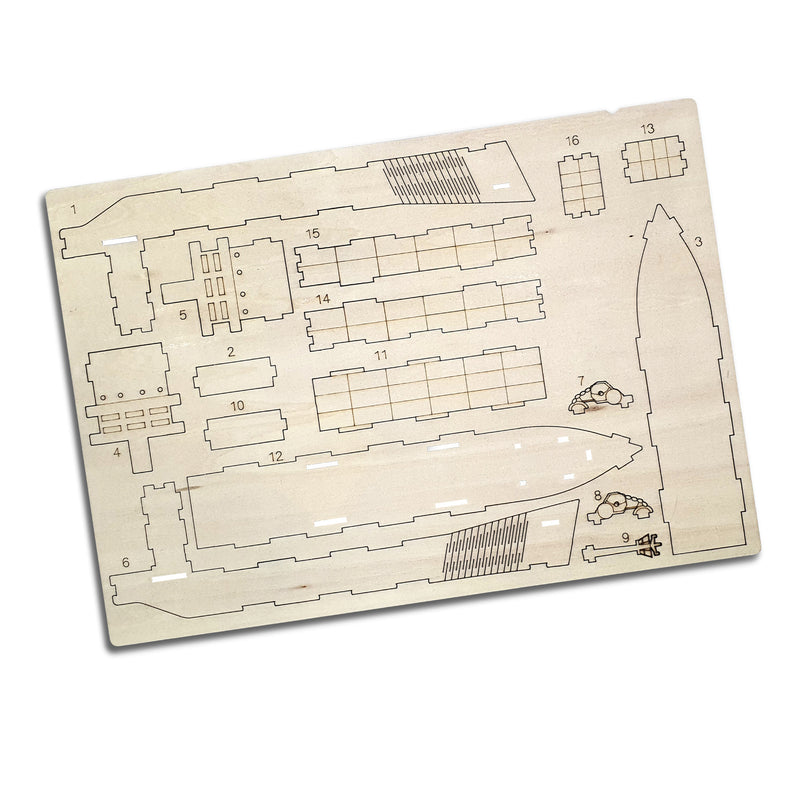 Trends 124038 BRANDCRAFT Cargo Ship Wooden Model – Flat Sheet