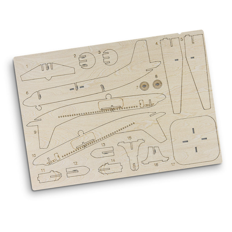 Trends 124039 BRANDCRAFT Jet Plane Wooden Model – Flat Sheet