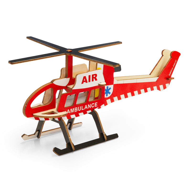 Trends 124040 BRANDCRAFT Helicopter Wooden Model – Left Side