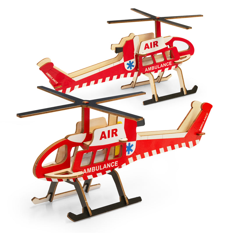Trends 124040 BRANDCRAFT Helicopter Wooden Model – Assembled