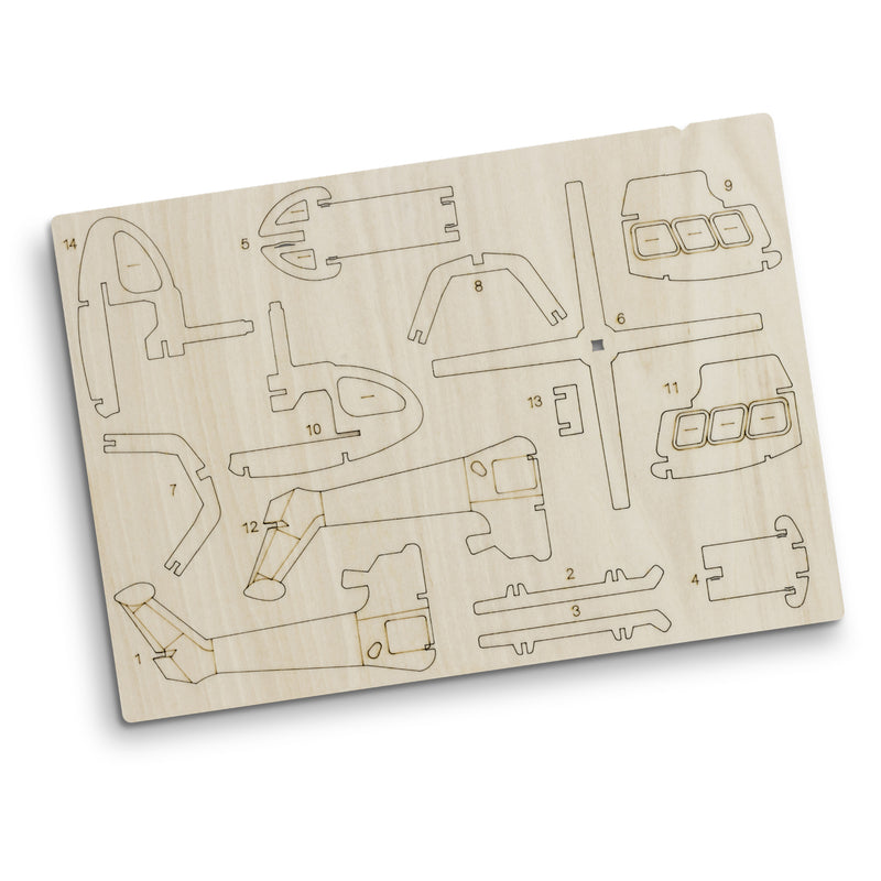 Trends 124040 BRANDCRAFT Helicopter Wooden Model – Flat Sheet