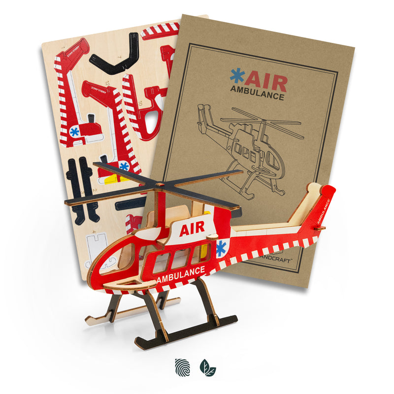 Trends 124040 BRANDCRAFT Helicopter Wooden Model – Impact Aware