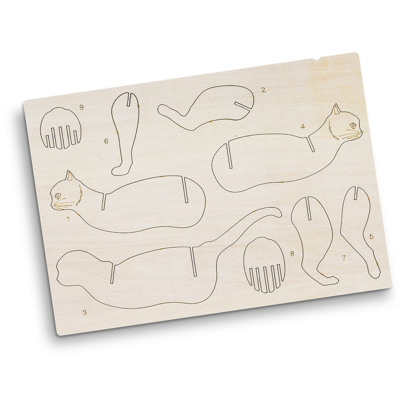 Trends 124043 BRANDCRAFT Cat Wooden Model – Flat Sheet