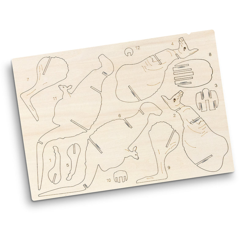 Trends 124044 BRANDCRAFT Kangaroo Wooden Model – Flat Sheet