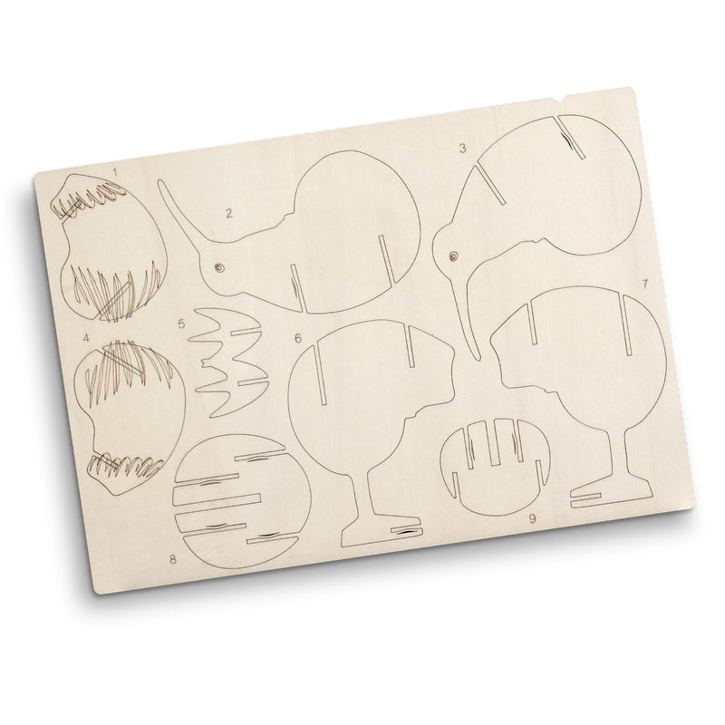 Trends 124049 BRANDCRAFT Kiwi Wooden Model – Flat Sheet