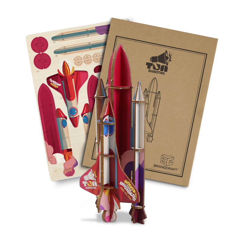 Trends 124051 BRANDCRAFT Rocket Ship Wooden Model