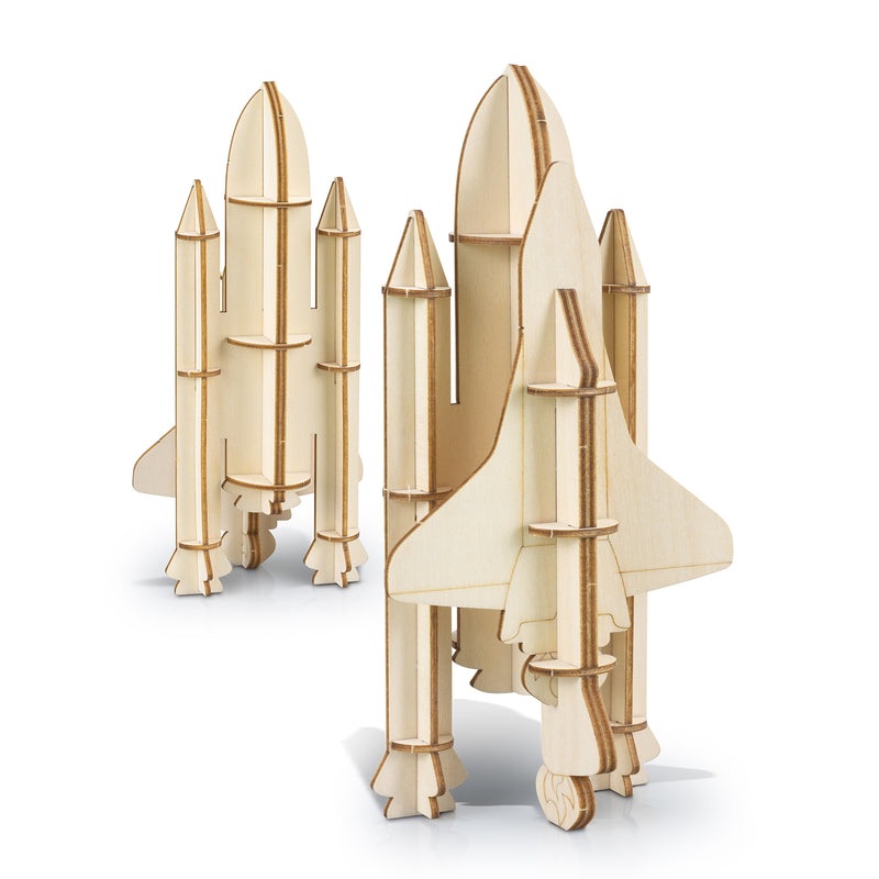 Trends 124051 BRANDCRAFT Rocket Ship Wooden Model – Assembled Unbranded