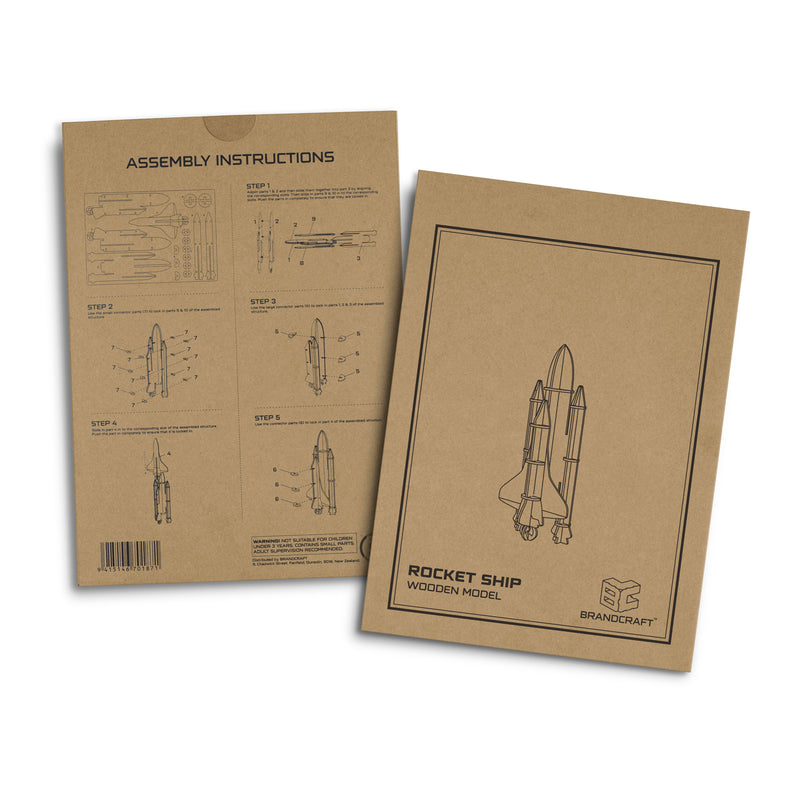 Trends 124051 BRANDCRAFT Rocket Ship Wooden Model – Sleeve