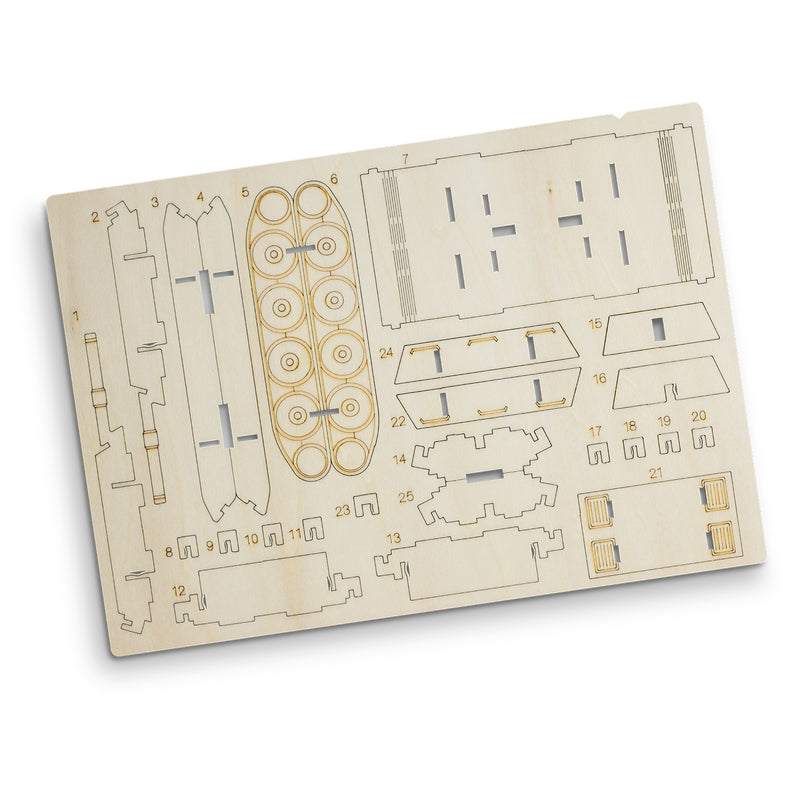 Trends 124053 BRANDCRAFT Tank Wooden Model – Flat Sheet
