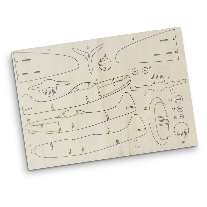Trends 124054 BRANDCRAFT Spitfire Wooden Model – Flat Sheet