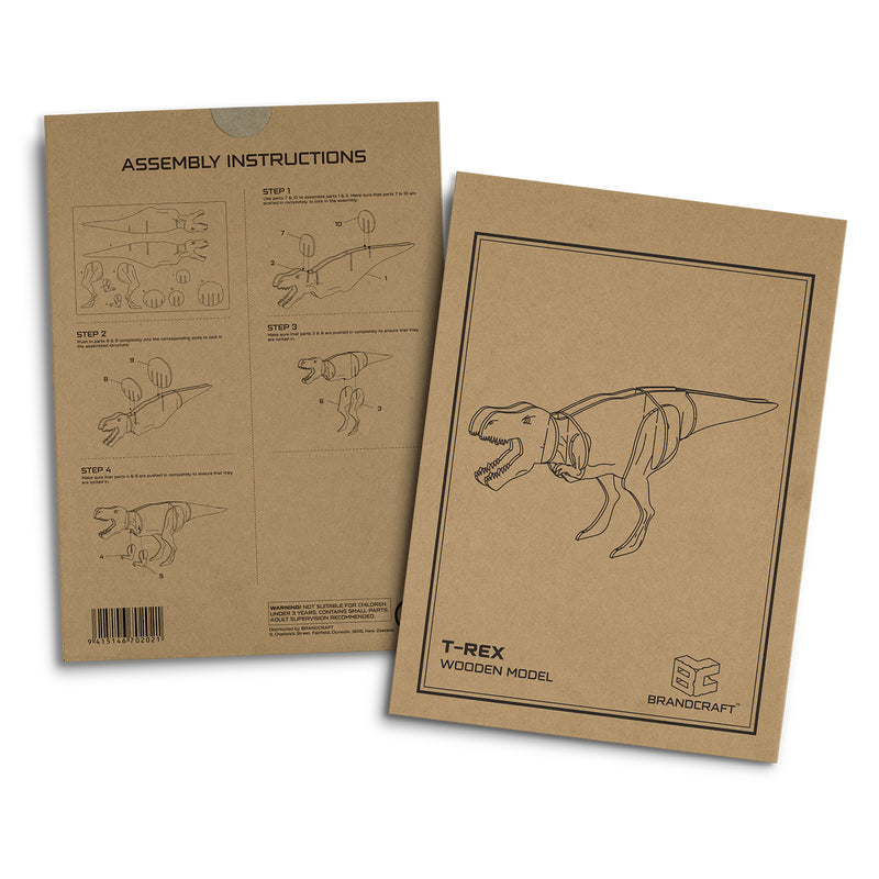 Trends 124055 BRANDCRAFT Tyrannosaurus Rex Wooden Model – Sleeve