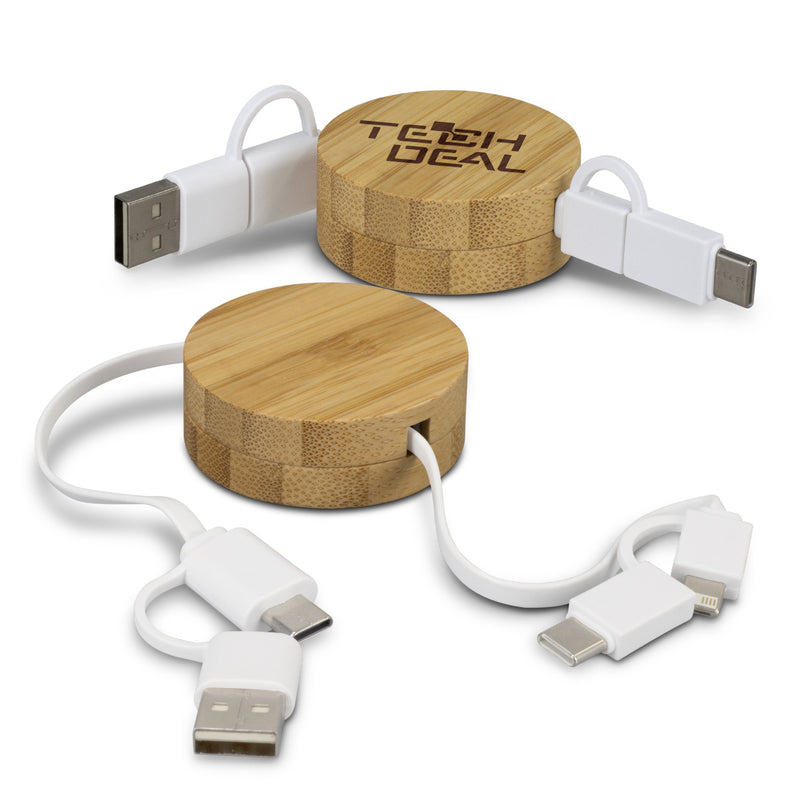 Trends 124859 Bamboo Retractable Charging Cable