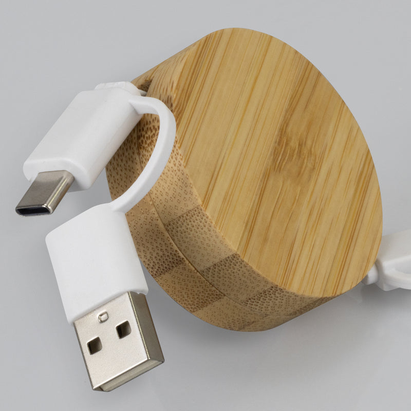 Trends 124859 Bamboo Retractable Charging Cable – Detail