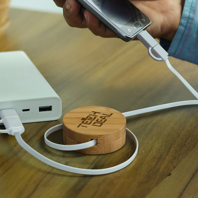 Trends 124859 Bamboo Retractable Charging Cable – Feature