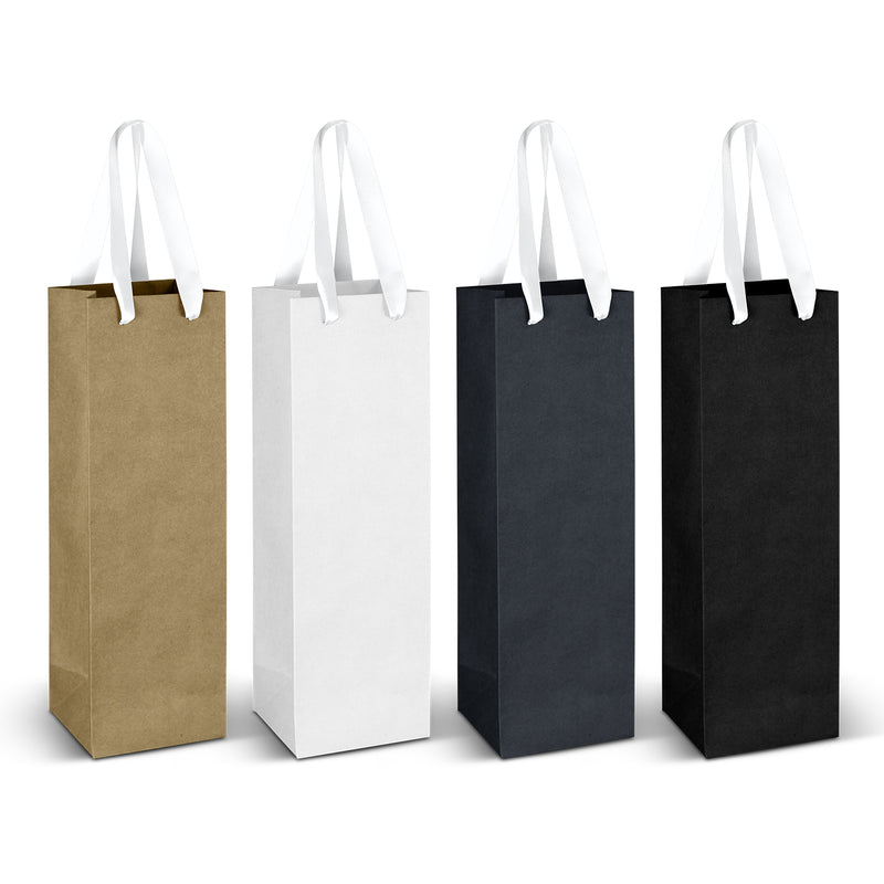 Trends 125054 Wine Ribbon Handle Paper Bag – White Ribbon