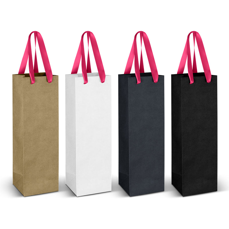 Trends 125054 Wine Ribbon Handle Paper Bag – Pink Ribbn